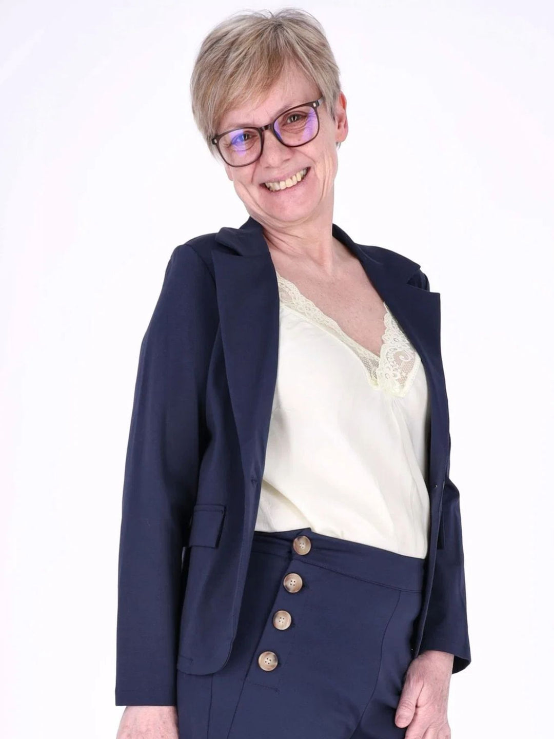 Navy Damen Blazer – Made in Italy