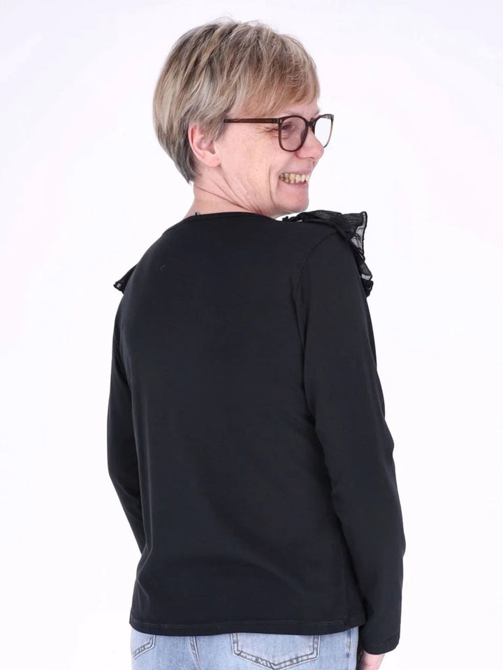 Damen Shirt mit Rüschen und V-Ausschnitt – feminin & vielseitig