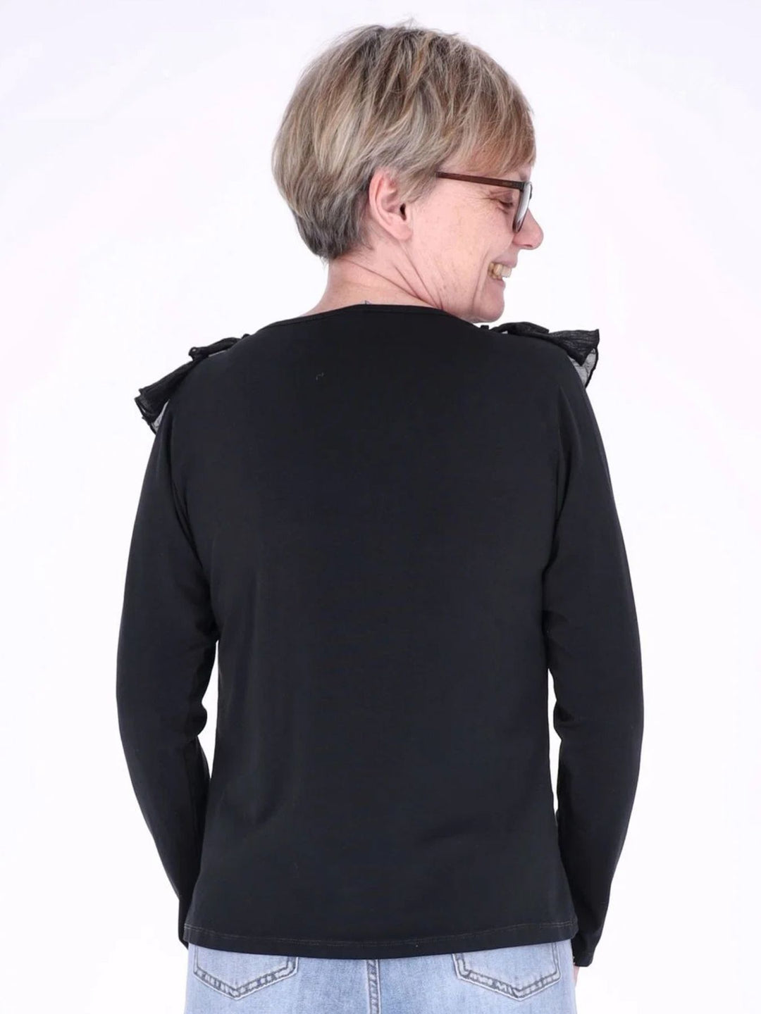 Damen Shirt mit Rüschen und V-Ausschnitt – feminin & vielseitig