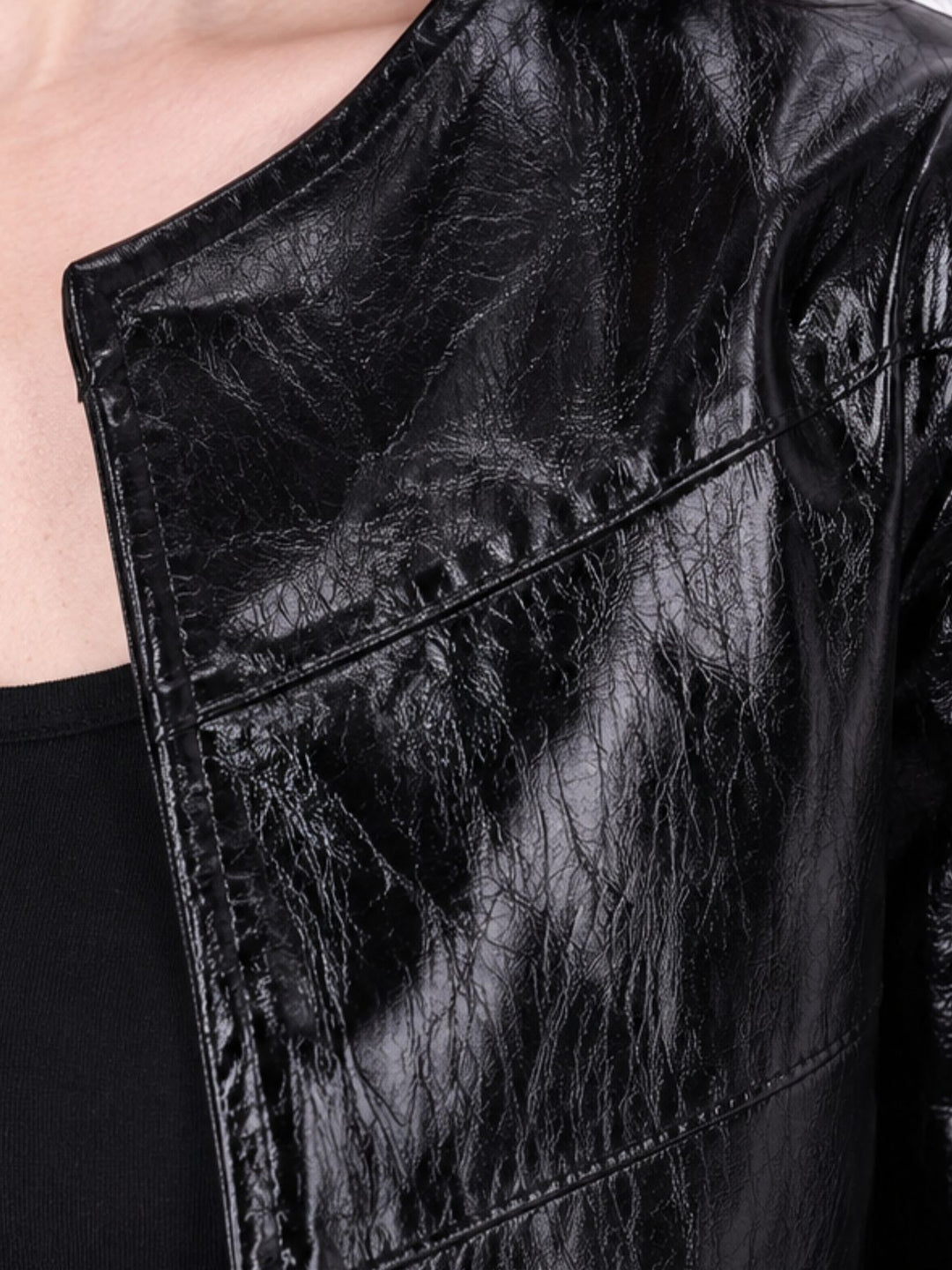 Schwarze Fakelederjacke Damen im Bolero-Stil – modern & vielseitig