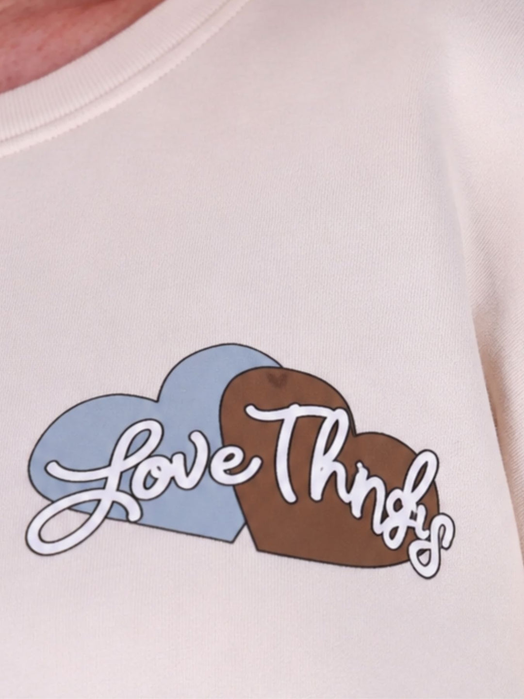 Beiges Damen Sweatshirt „Hasen“ mit Rückenprint