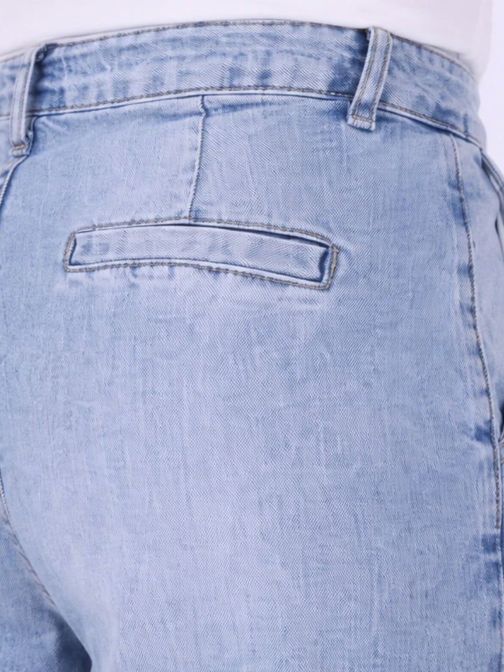 Damen Wide-Leg-Jeans mit Faltendetails – lässig & modern