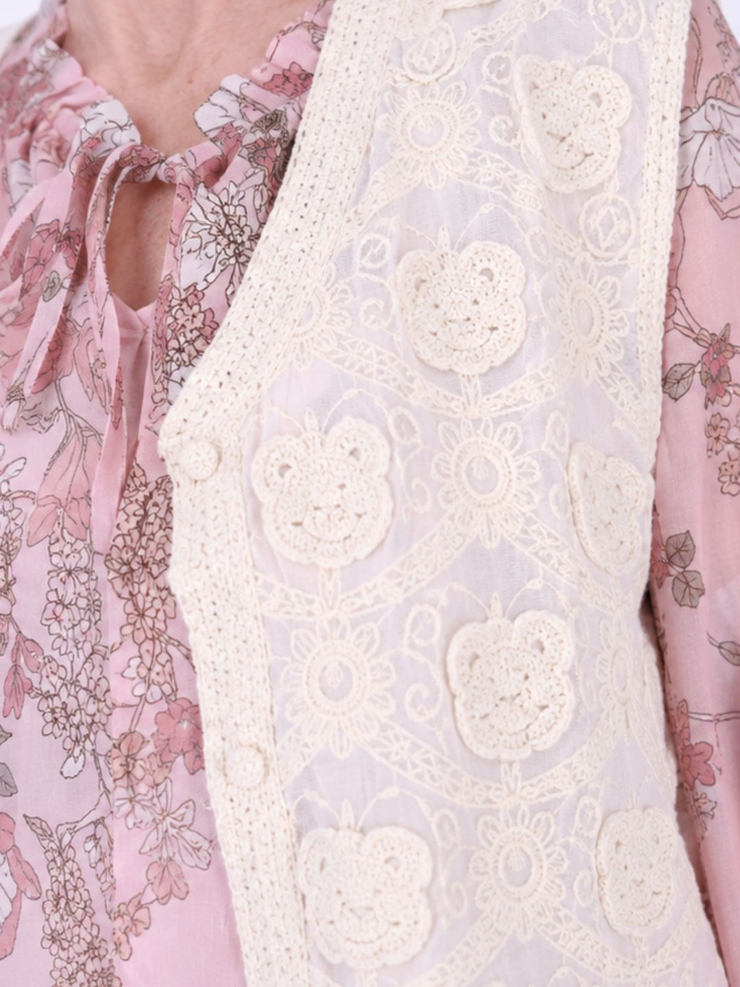 Damen Weste im Boho-Stil mit Stickerei & V-Ausschnitt