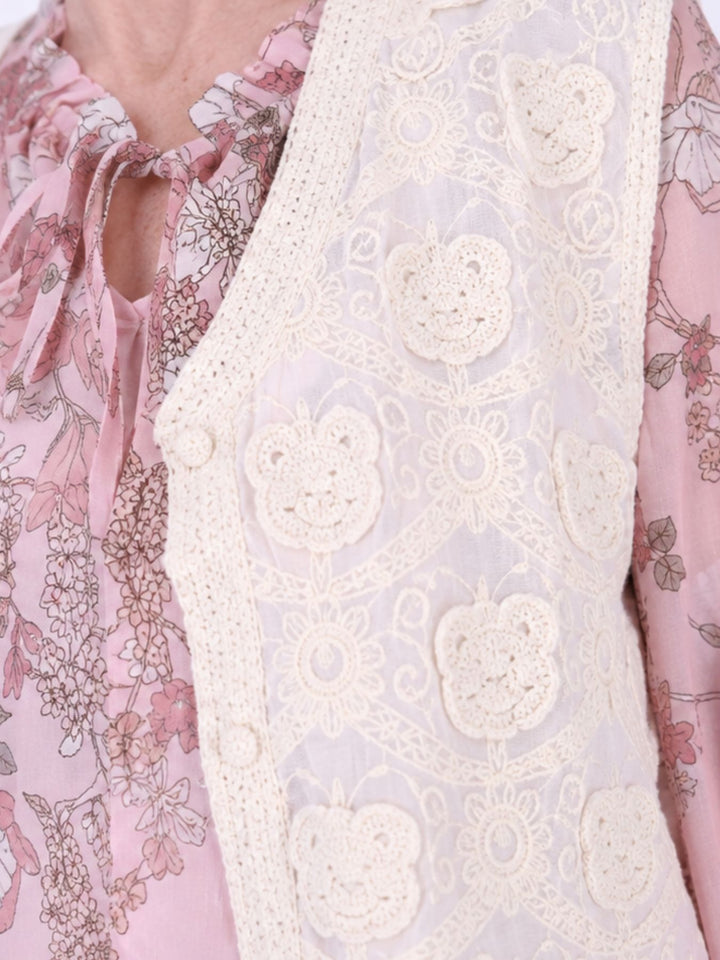 Damen Weste im Boho-Stil mit Stickerei & V-Ausschnitt