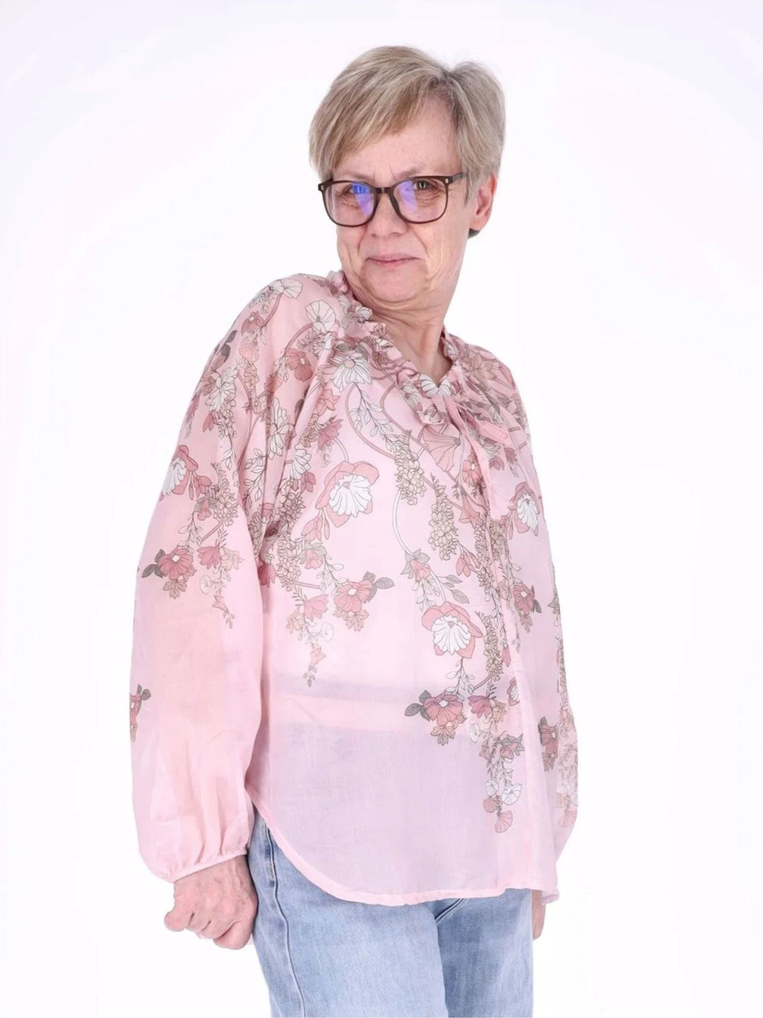 Carmen Blusenshirt Damen AOP Blumen