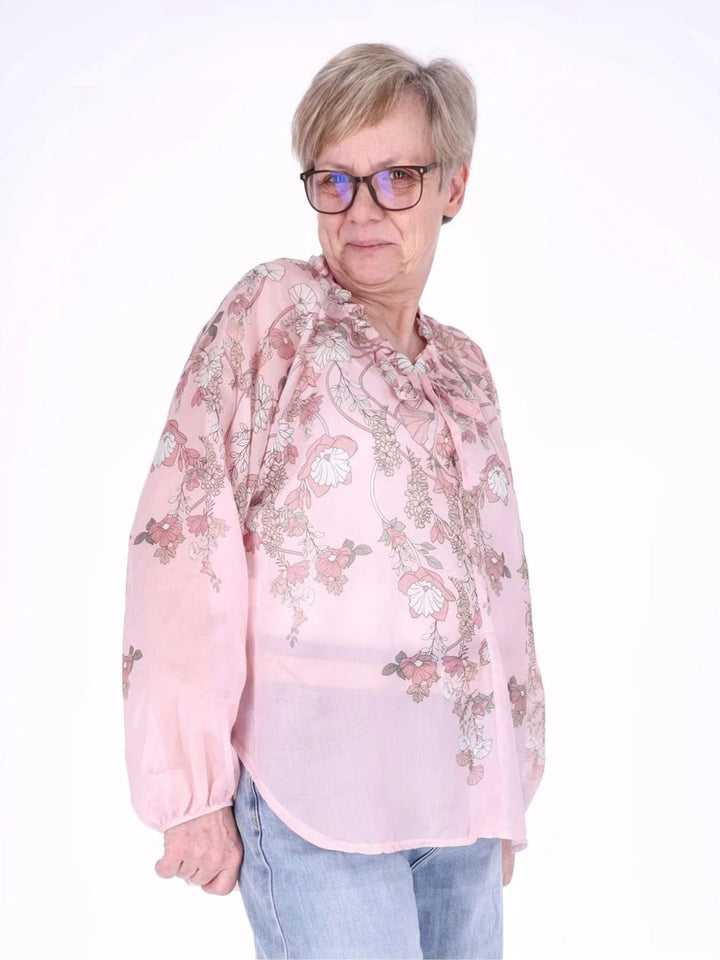 Carmen Blusenshirt Damen AOP Blumen