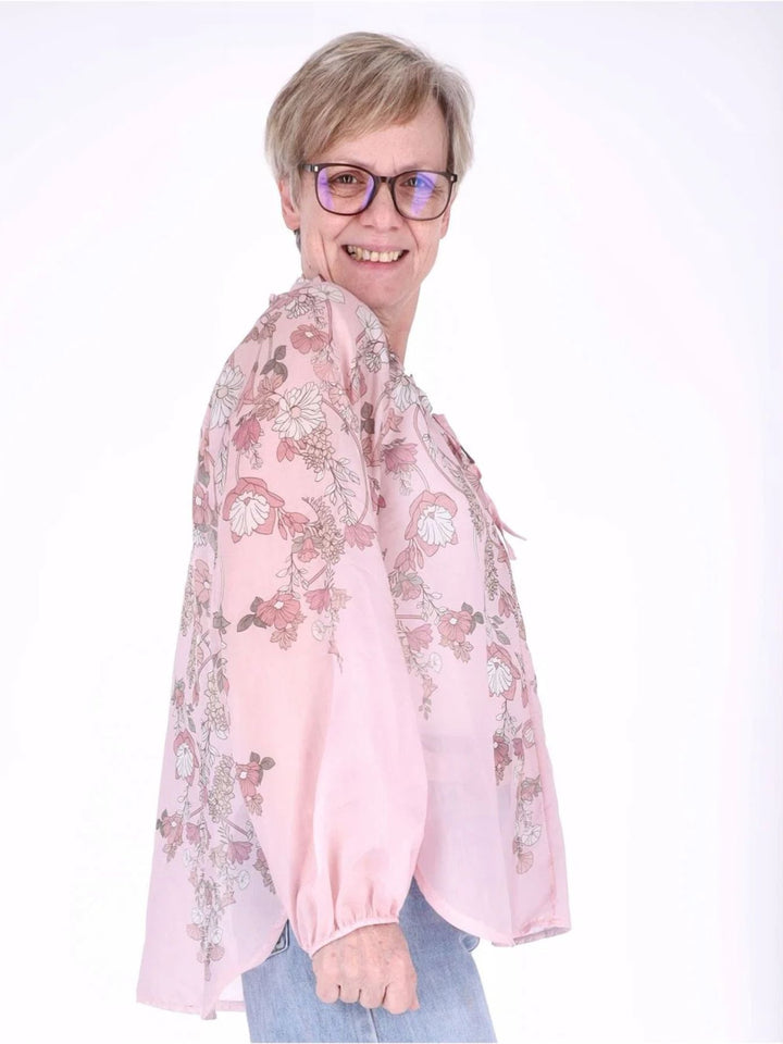 Carmen Blusenshirt Damen AOP Blumen