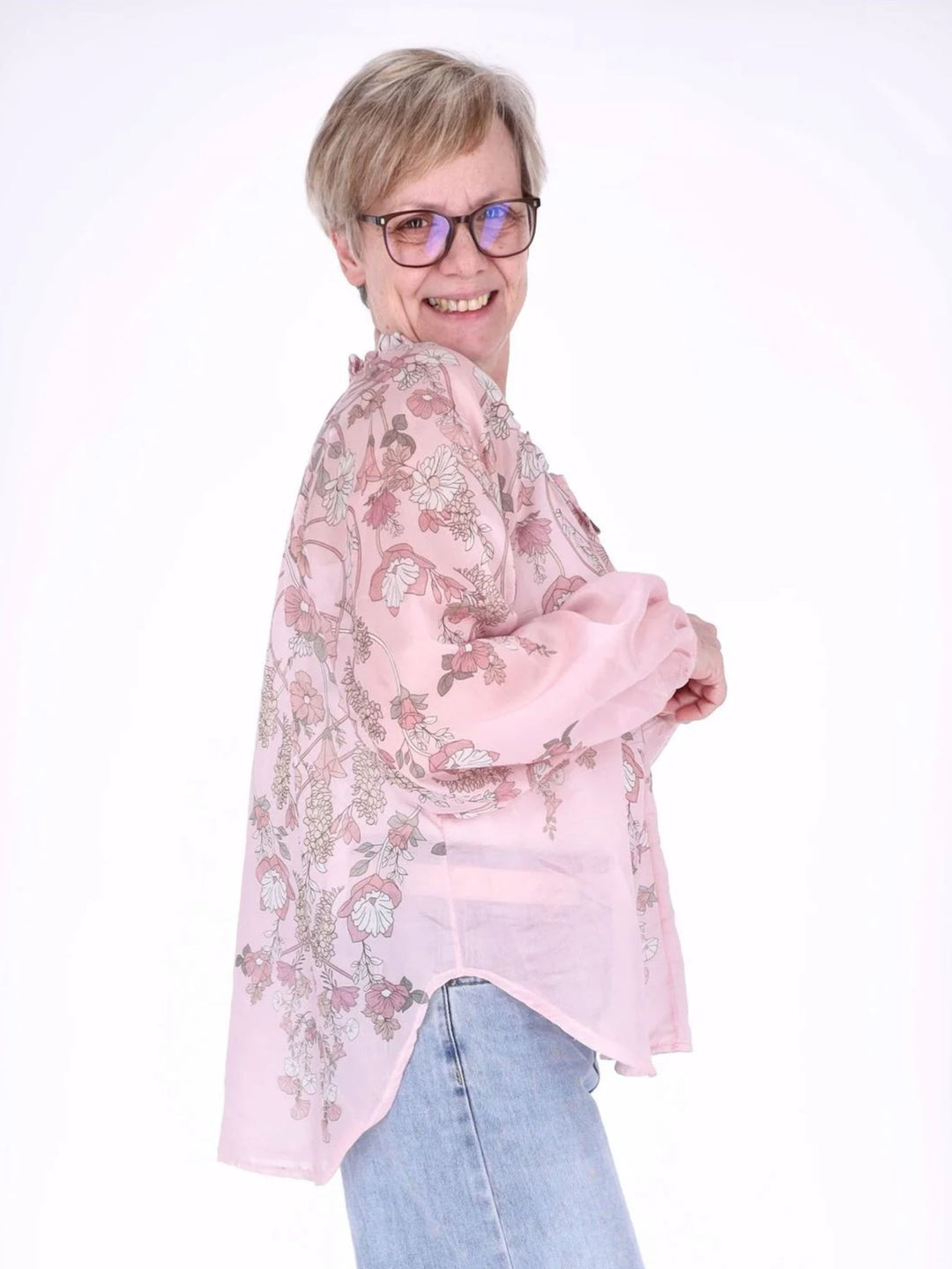 Carmen Blusenshirt Damen AOP Blumen