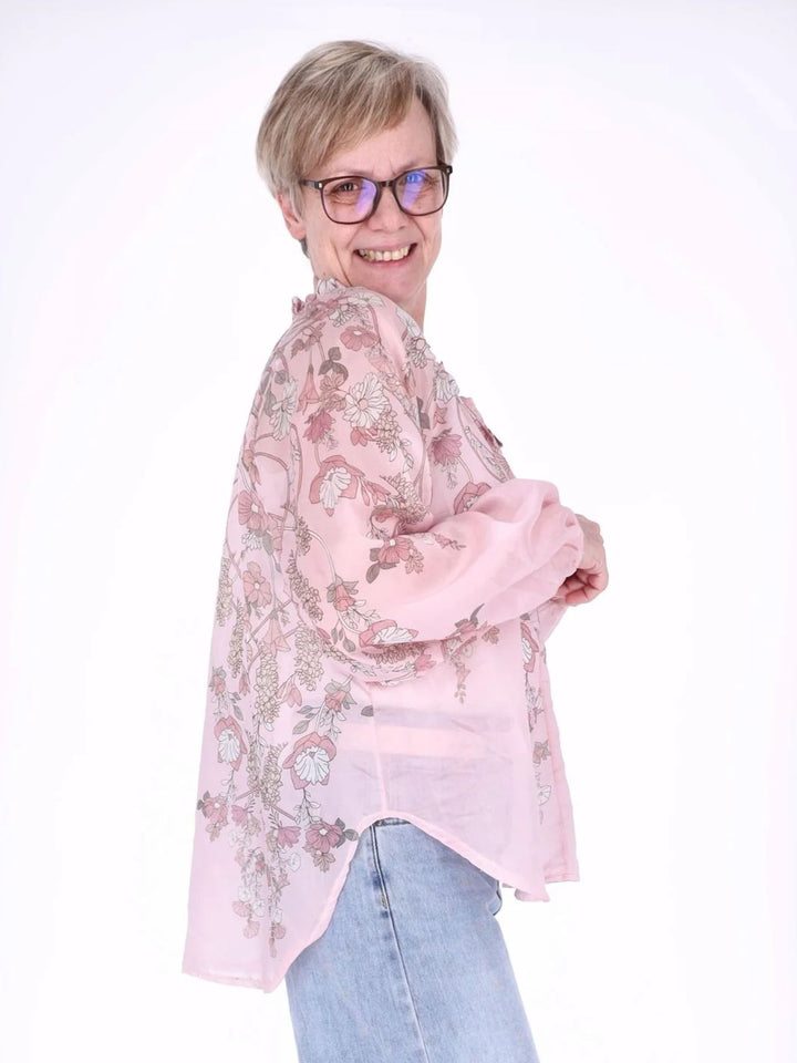 Carmen Blusenshirt Damen AOP Blumen
