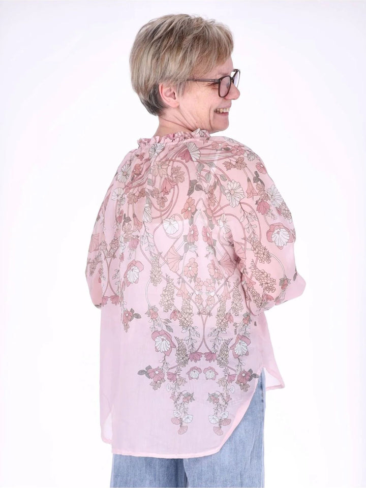 Carmen Blusenshirt Damen AOP Blumen