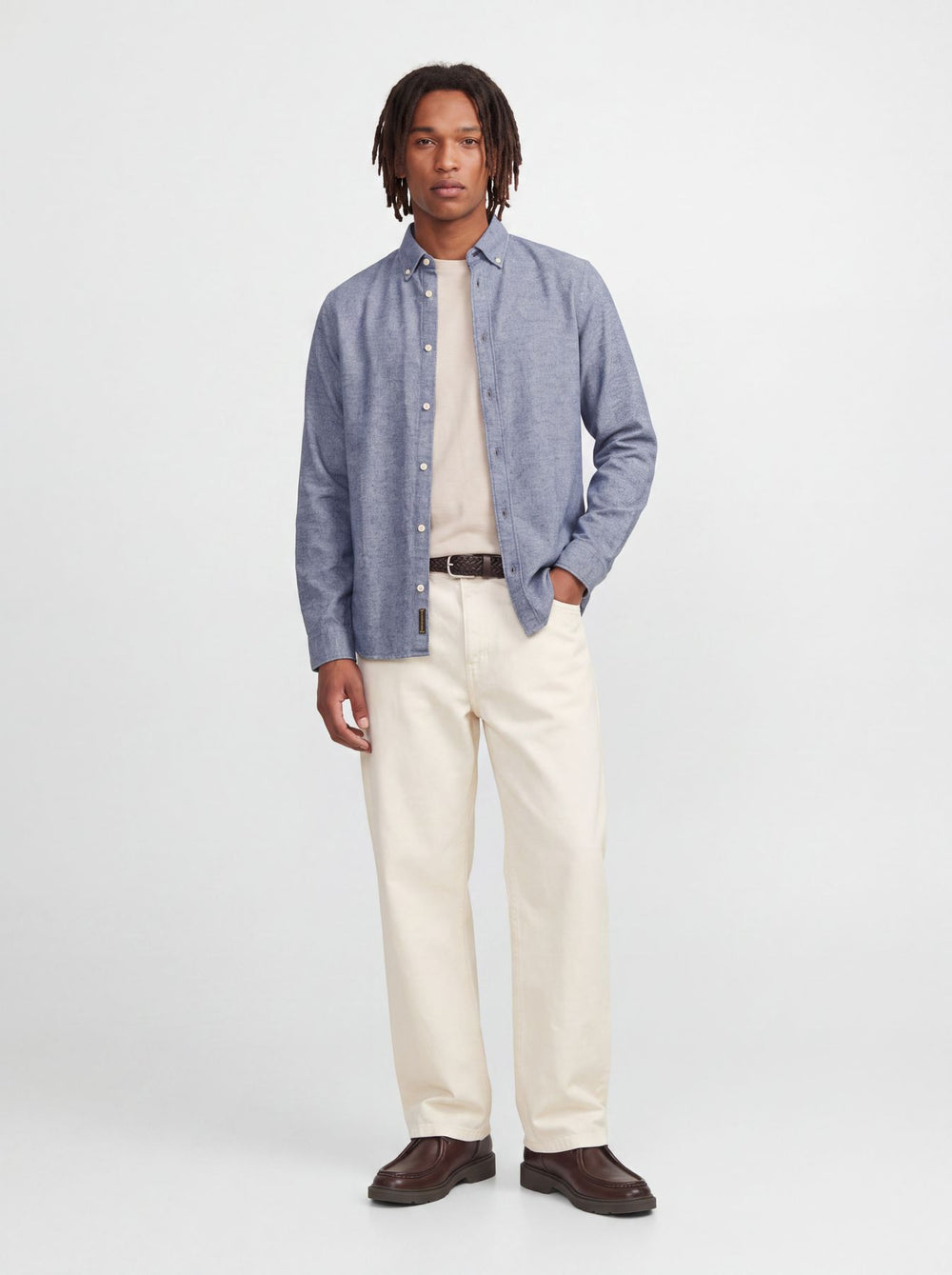 JPRBLUHARVEY TWILL SOLID L/S SHIRT