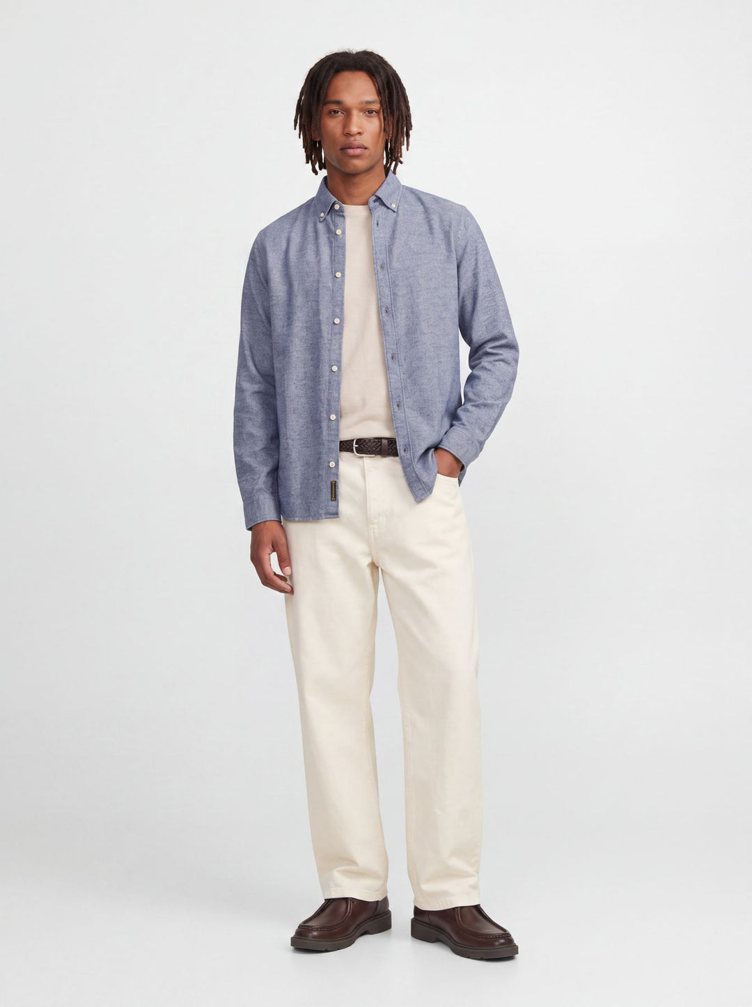 JPRBLUHARVEY TWILL SOLID L/S SHIRT