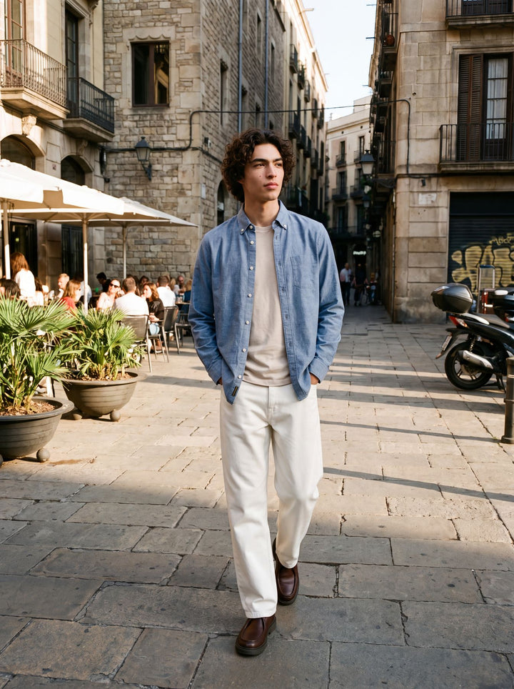JPRBLUHARVEY TWILL SOLID L/S SHIRT