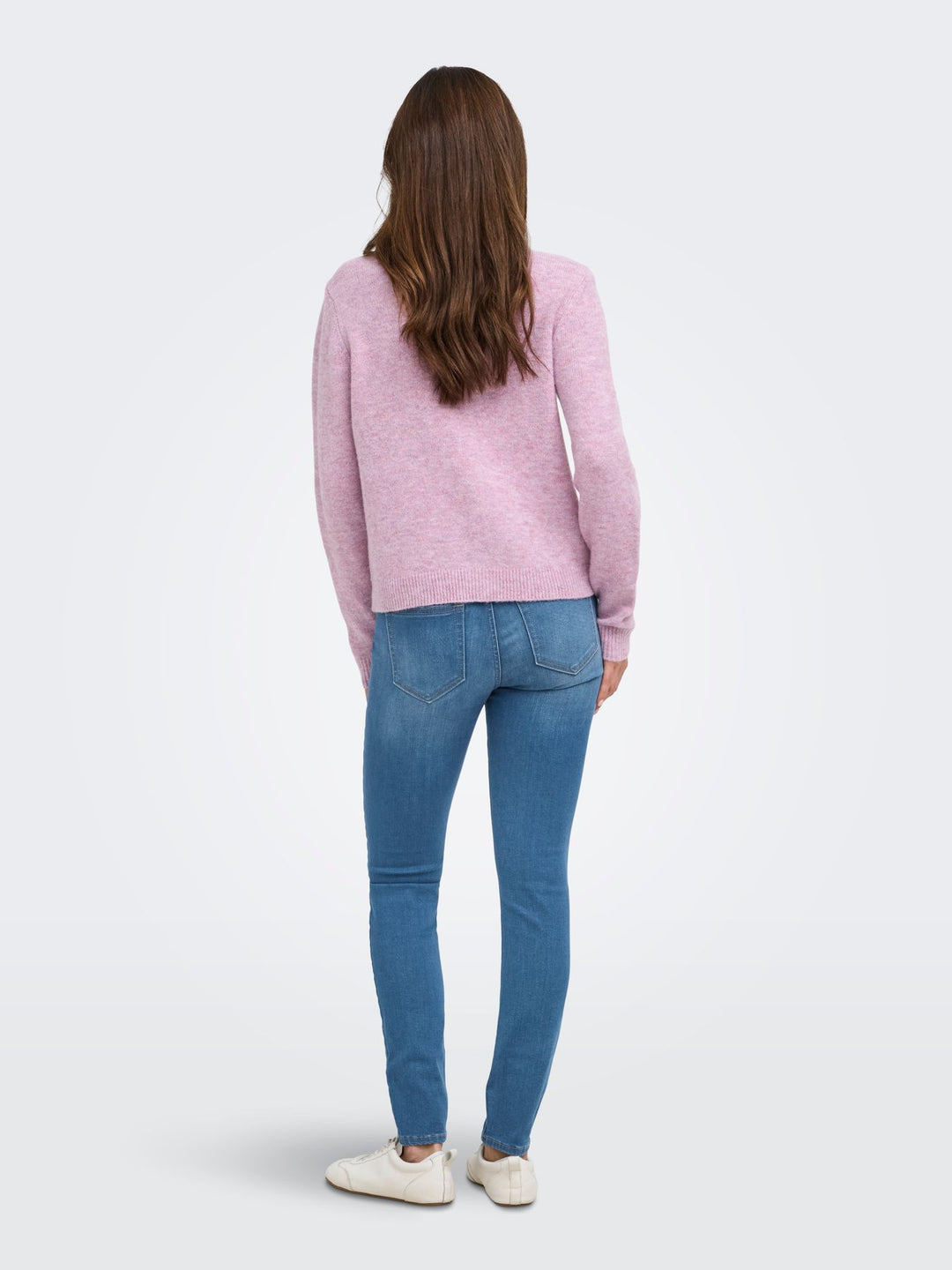 Damen Strickjacke in Rose Smoke Melange mit Knopfleiste von Only