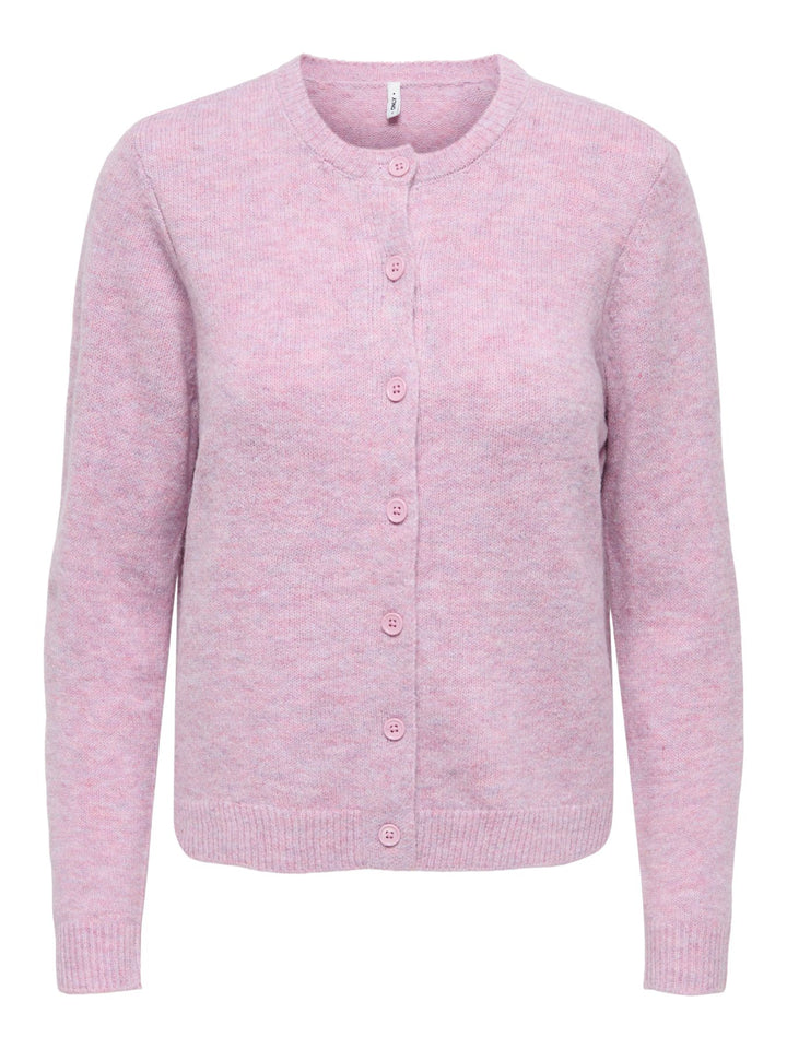 Damen Strickjacke in Rose Smoke Melange mit Knopfleiste von Only