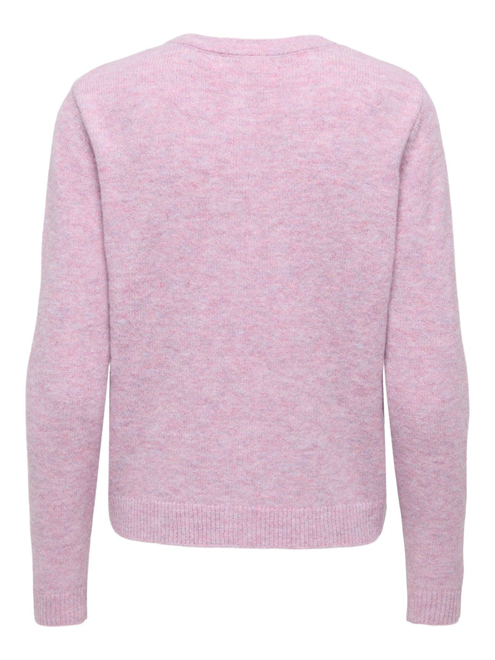 Damen Strickjacke in Rose Smoke Melange mit Knopfleiste von Only