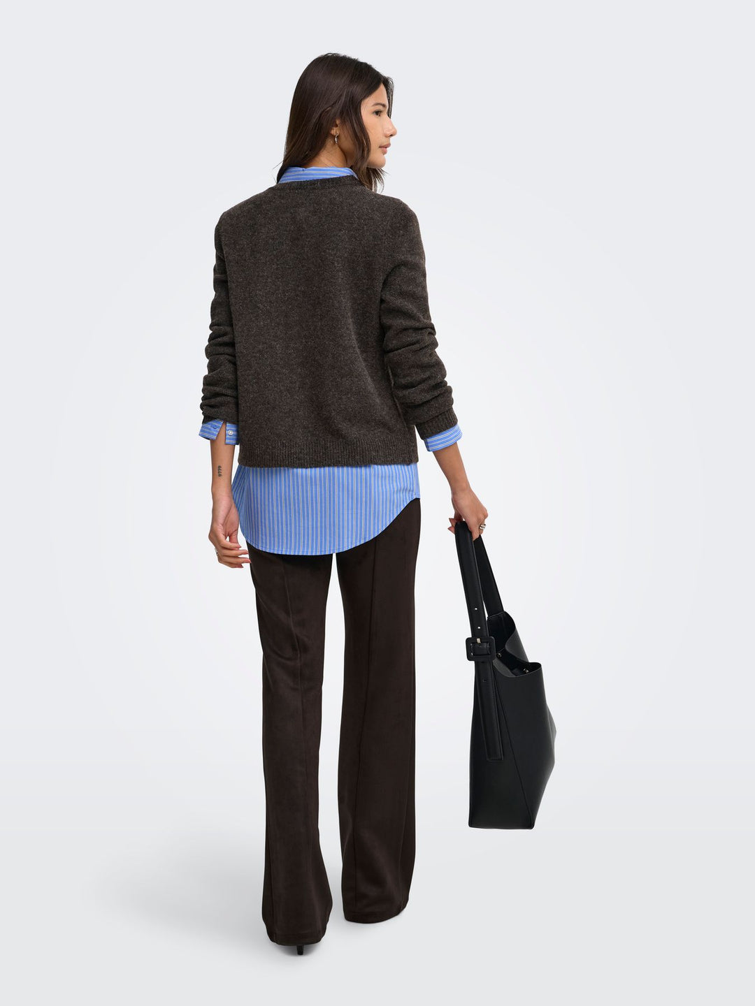 Damen Strickjacke in Mole Melange mit Knopfleiste von Only