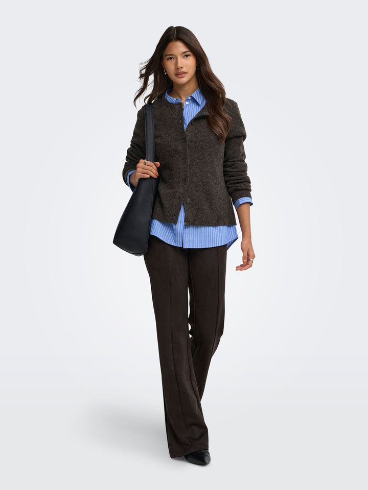 Damen Strickjacke in Mole Melange mit Knopfleiste von Only