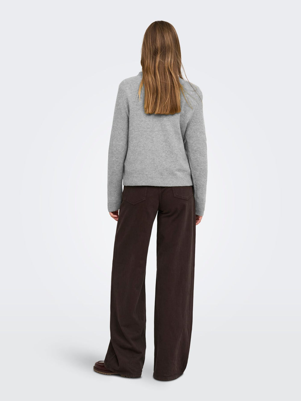 Damen Strickjacke in Light Grey Melange mit Knopfleiste von Only