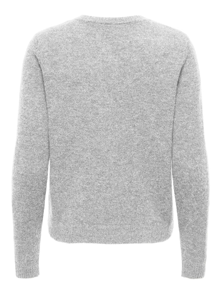 Damen Strickjacke in Light Grey Melange mit Knopfleiste von Only