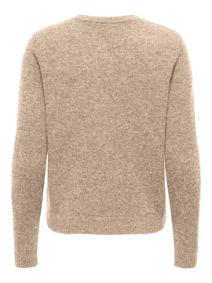 Damen Strickjacke in Humus Melange mit Knopfleiste von Only