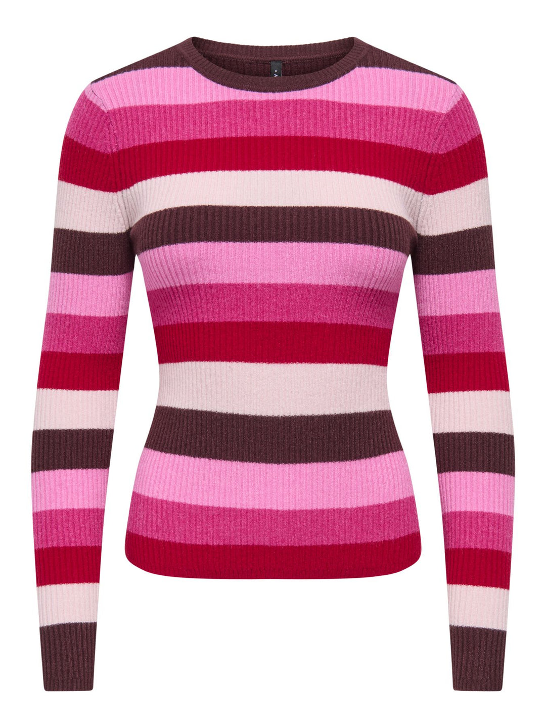 Damen Strickpullover in Fudge mit Fuchsia-Akzenten von Only