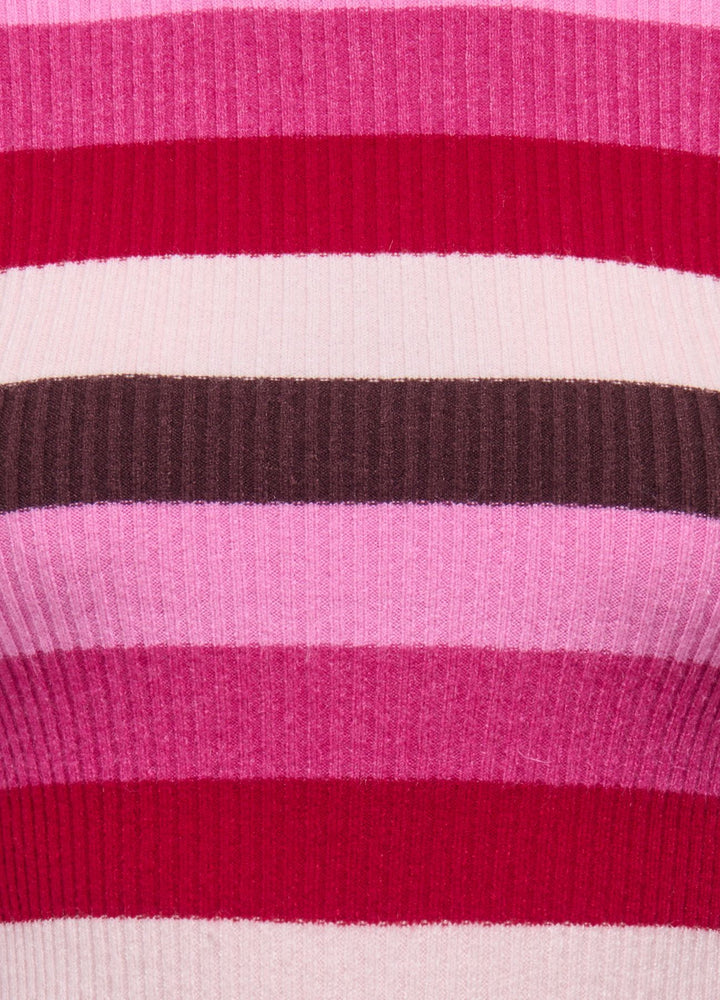 Damen Strickpullover in Fudge mit Fuchsia-Akzenten von Only
