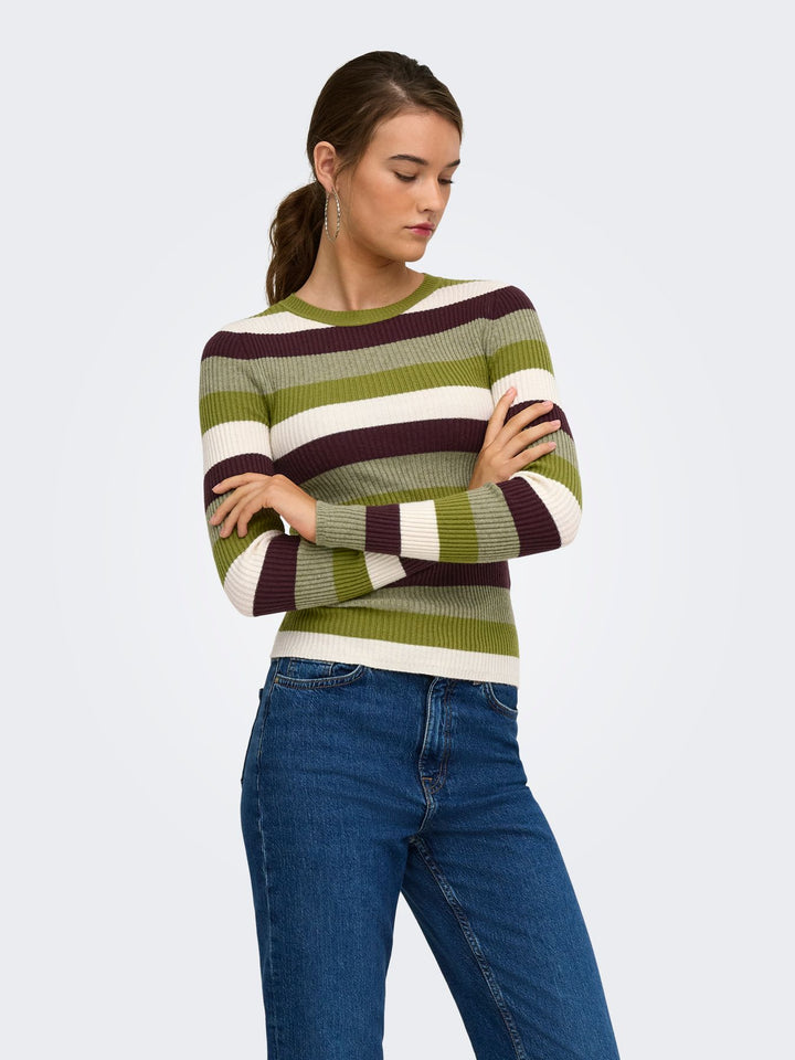 Damen Strickpullover in Cardamom Seed, Birch, Fudge & Sphagnum von Only