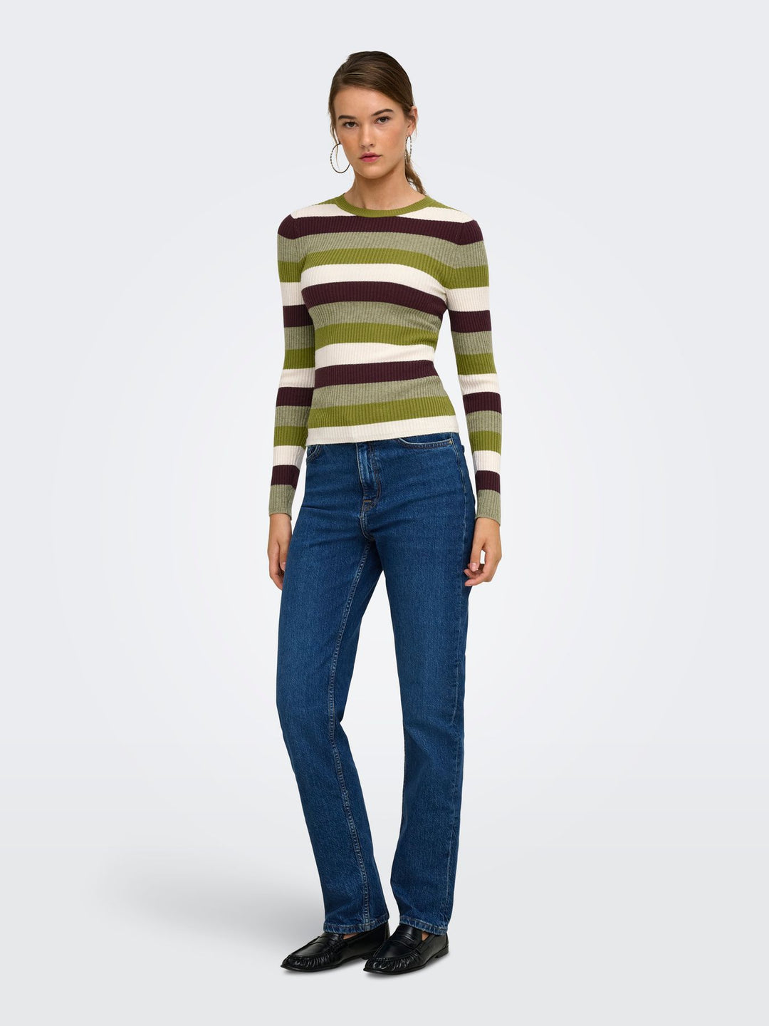 Damen Strickpullover in Cardamom Seed, Birch, Fudge & Sphagnum von Only