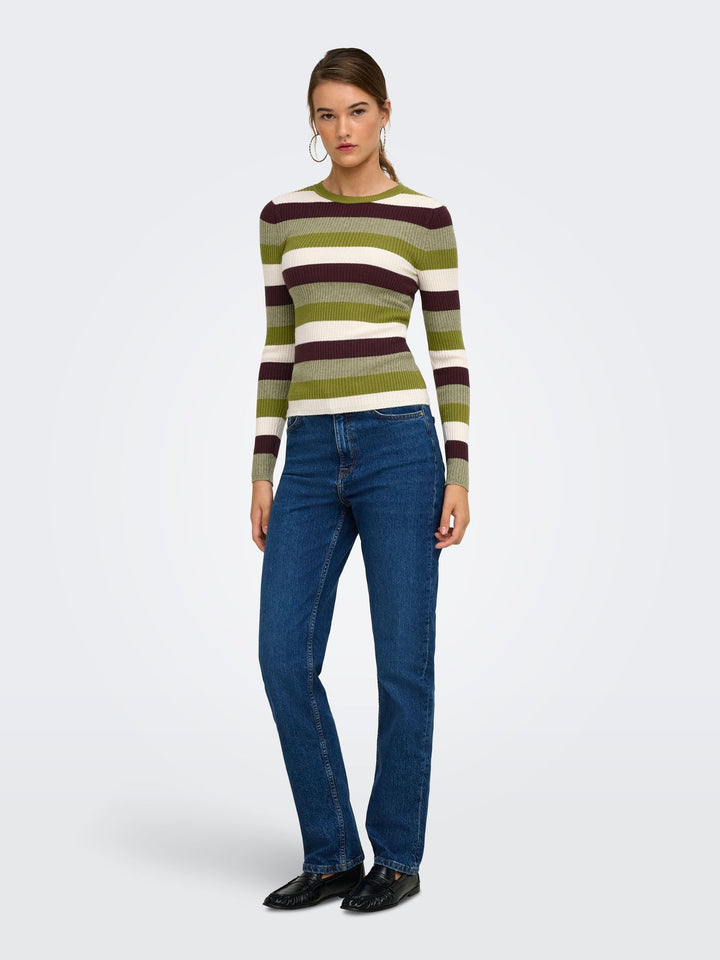 Damen Strickpullover in Cardamom Seed, Birch, Fudge & Sphagnum von Only