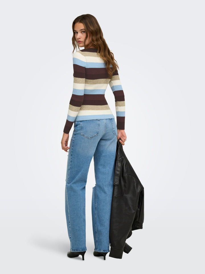 Damen Strickpullover in Coffee Bean, Humus & Birch von Only