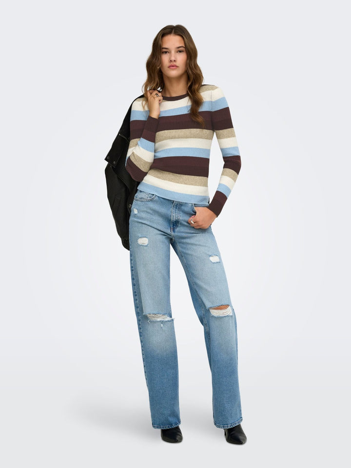Damen Strickpullover in Coffee Bean, Humus & Birch von Only