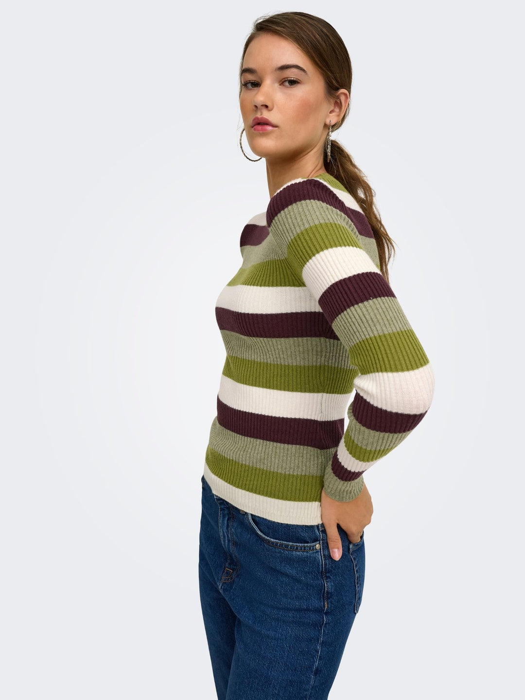Damen Strickpullover in Cardamom Seed, Birch, Fudge & Sphagnum von Only