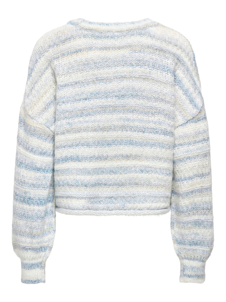 Damen Strickpullover in Cloud Dancer & Windward Blue von Only