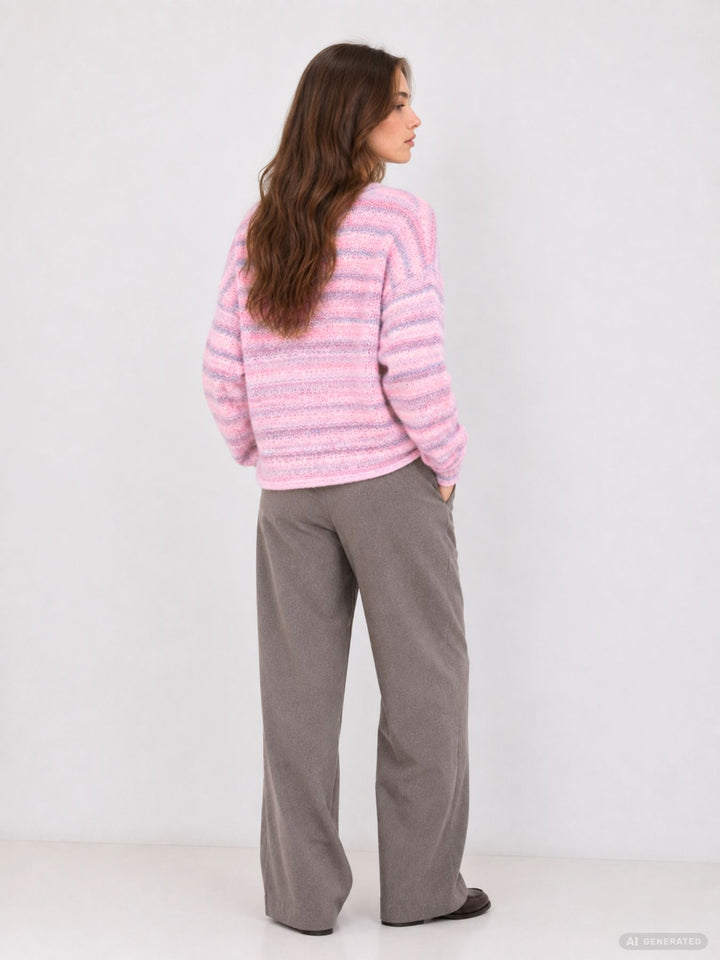 Damen Strickpullover in Cyclamen Space Dyed von Only