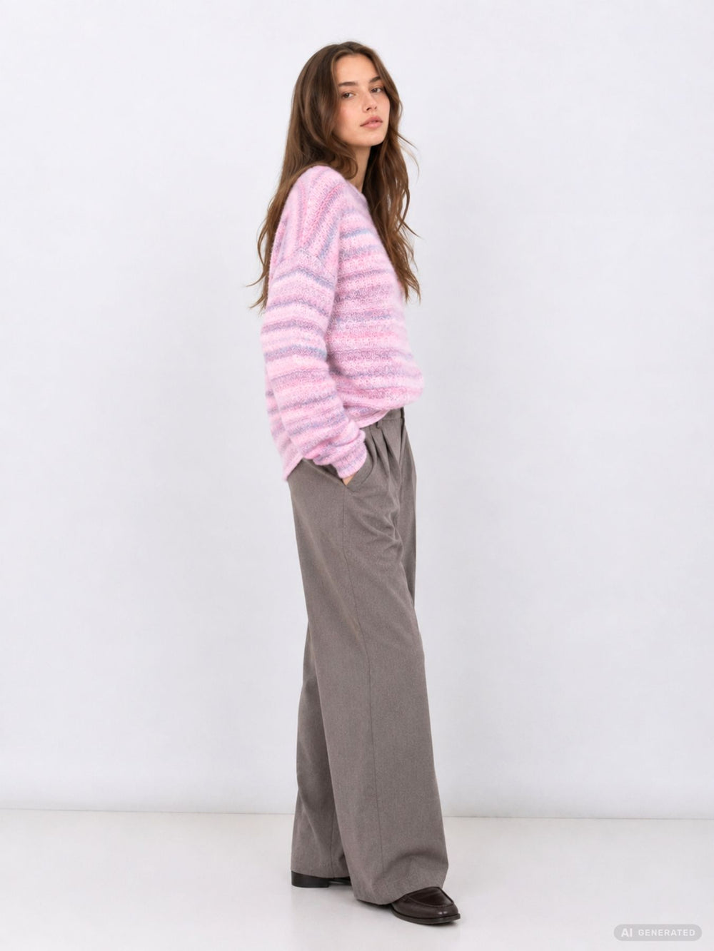 Damen Strickpullover in Cyclamen Space Dyed von Only