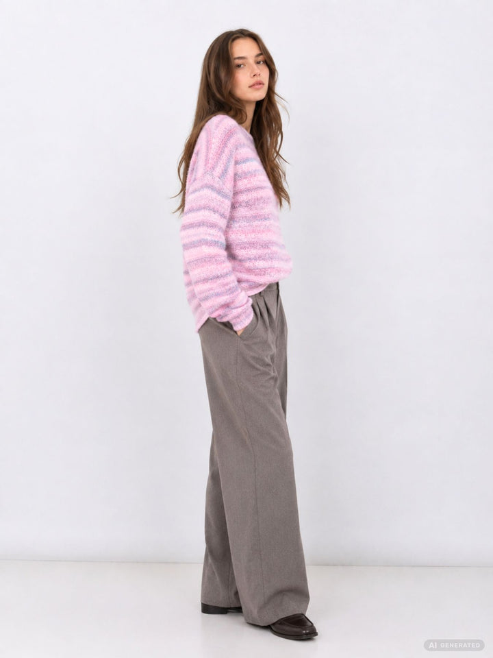 Damen Strickpullover in Cyclamen Space Dyed von Only