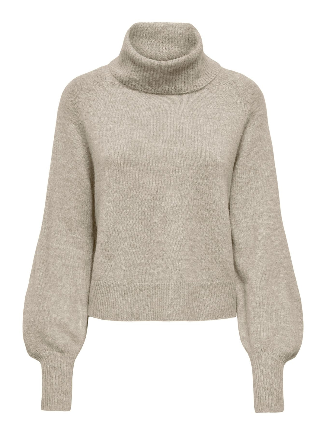 Damen Rollkragen-Strickpullover in Humus Melange von Only