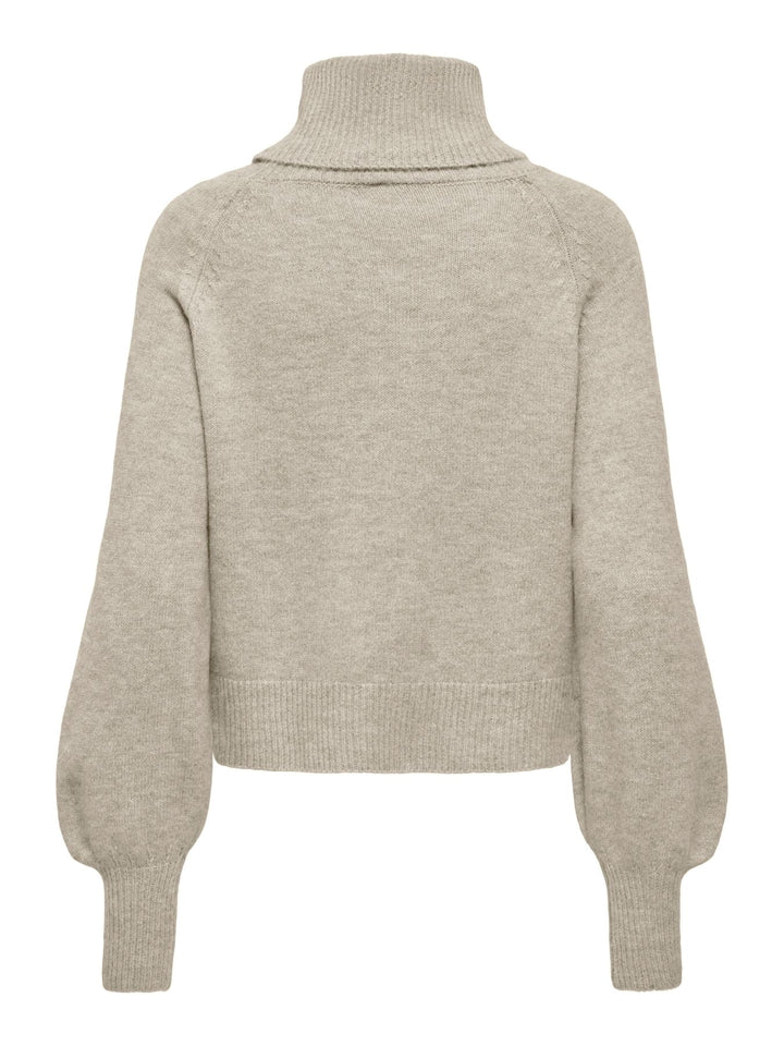 Damen Rollkragen-Strickpullover in Humus Melange von Only
