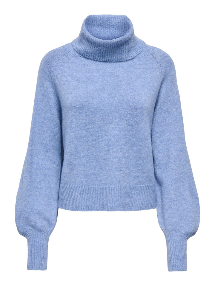 Damen Rollkragen-Strickpullover in High Tide Melange von Only