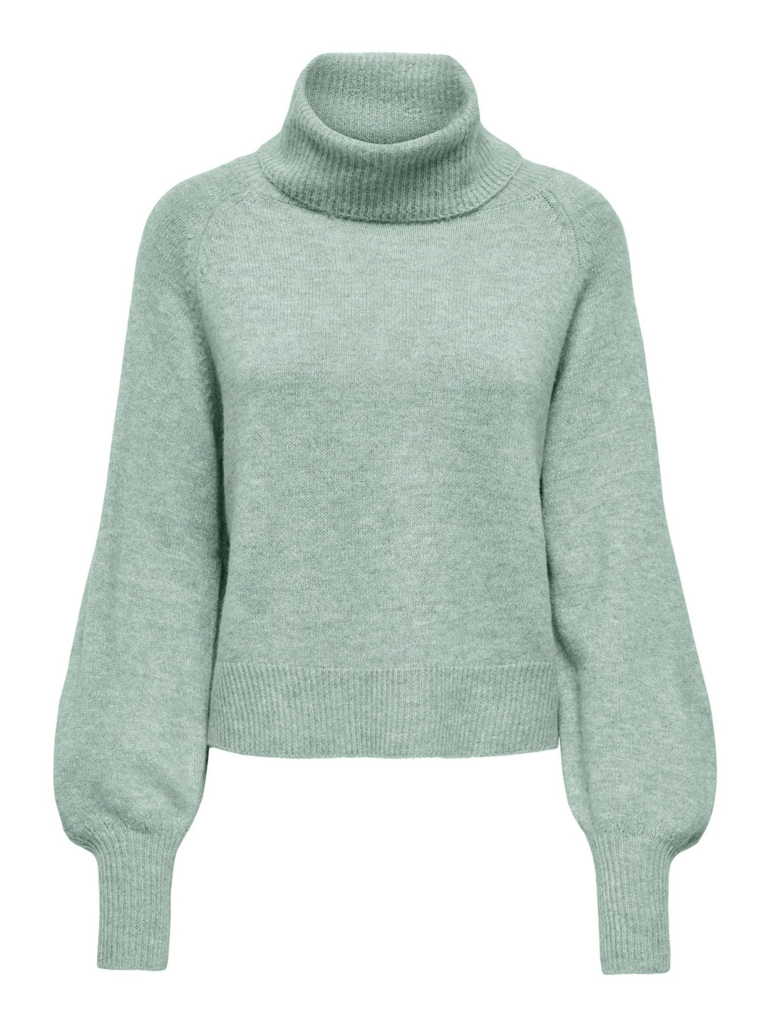 Damen Rollkragen-Strickpullover in Aqua Gray Melange von Only