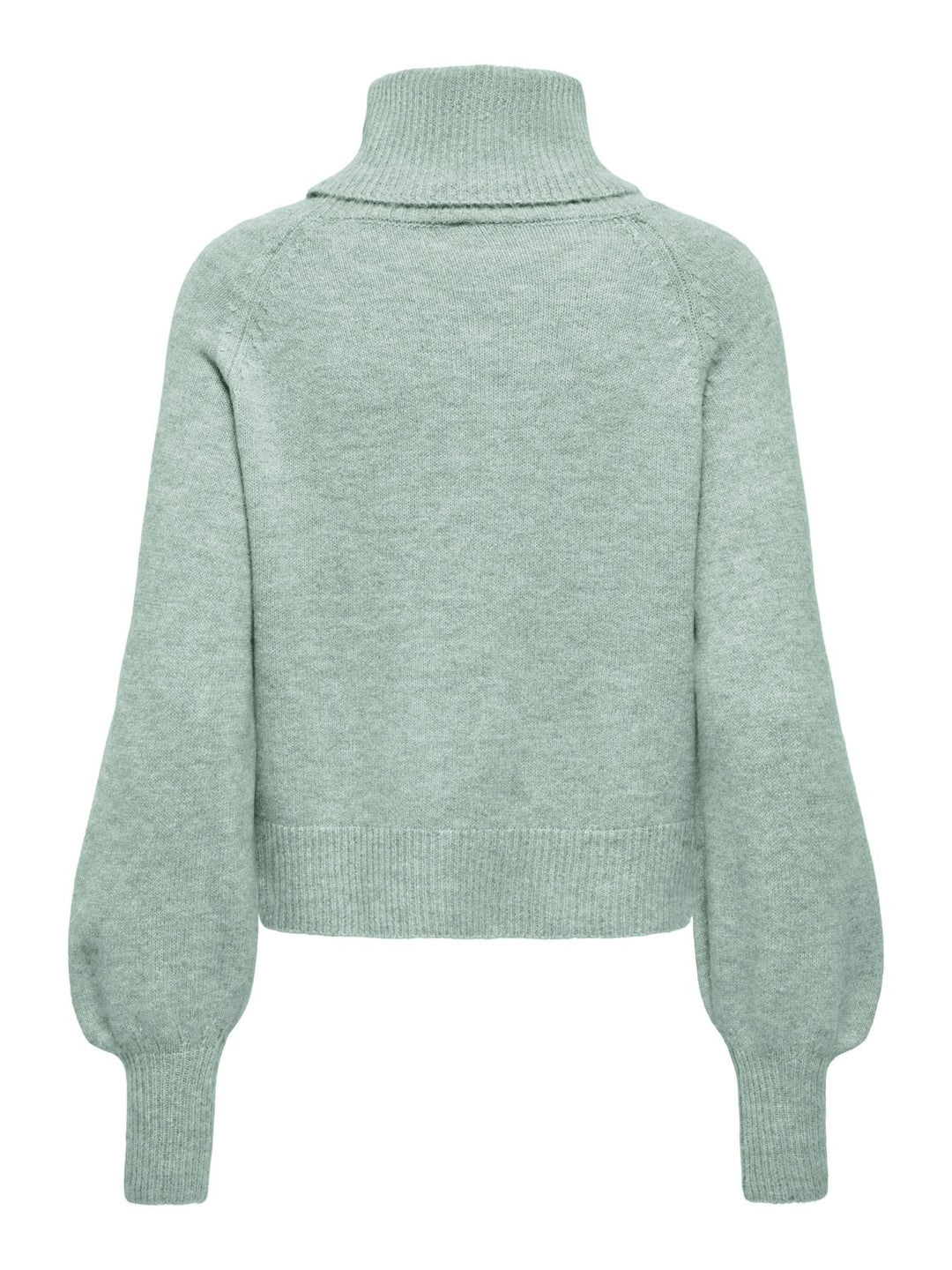 Damen Rollkragen-Strickpullover in Aqua Gray Melange von Only