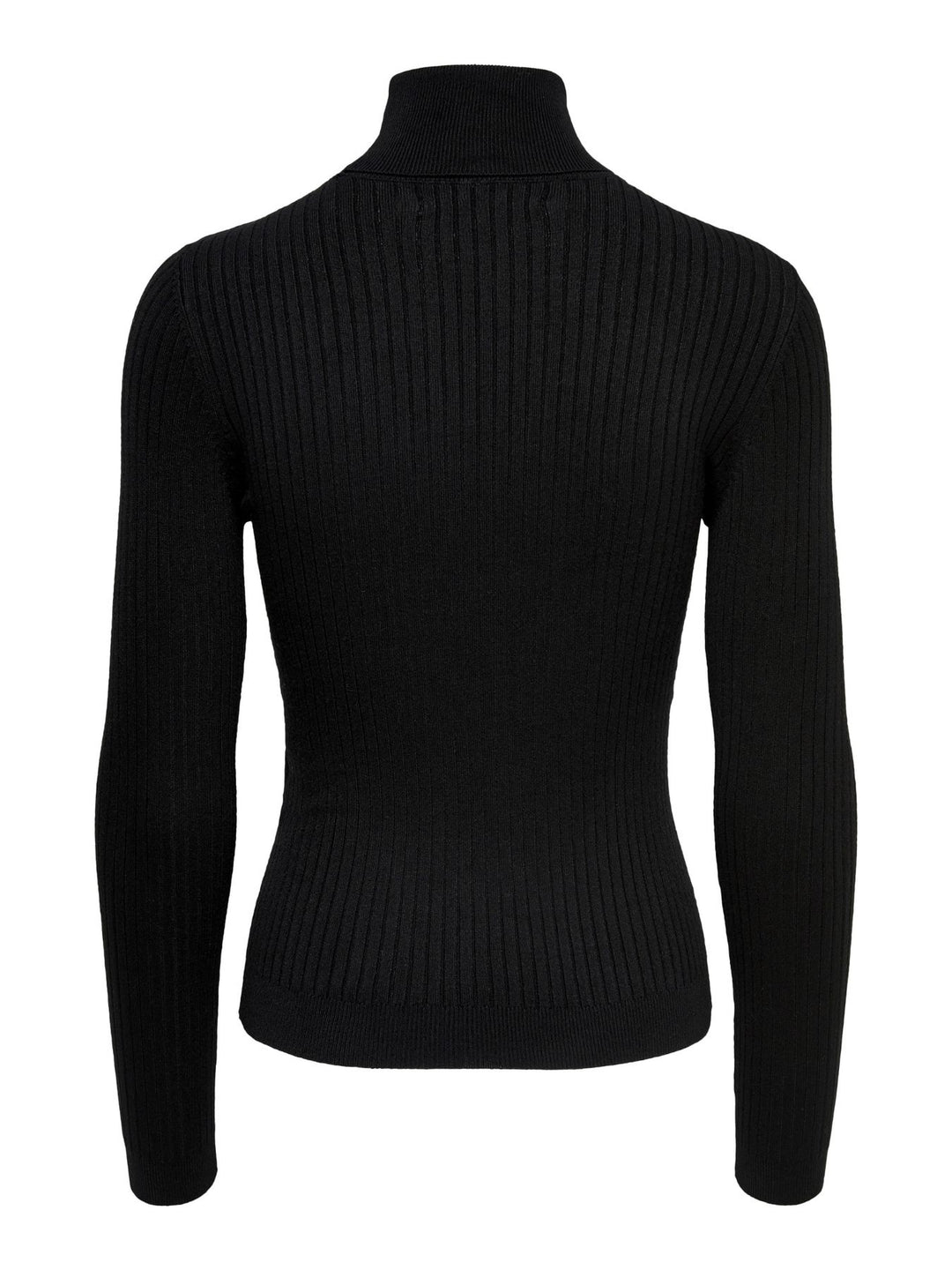 Schwarzer Damen Rollkragen-Strickpullover mit feinen Streifen von Only