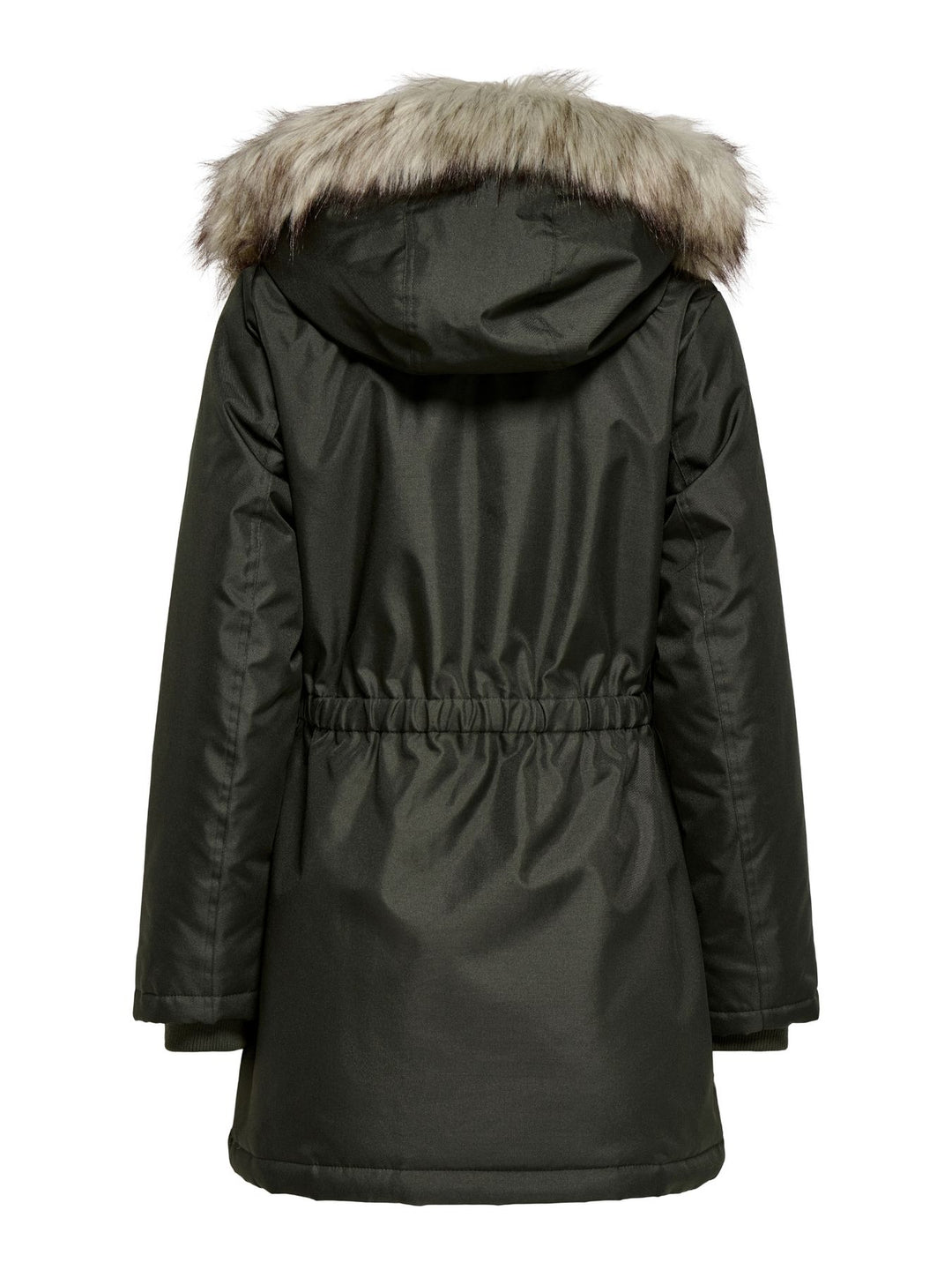 Stone Gray Damen Parka mit Kapuze & abnehmbarem Kunstfellrand