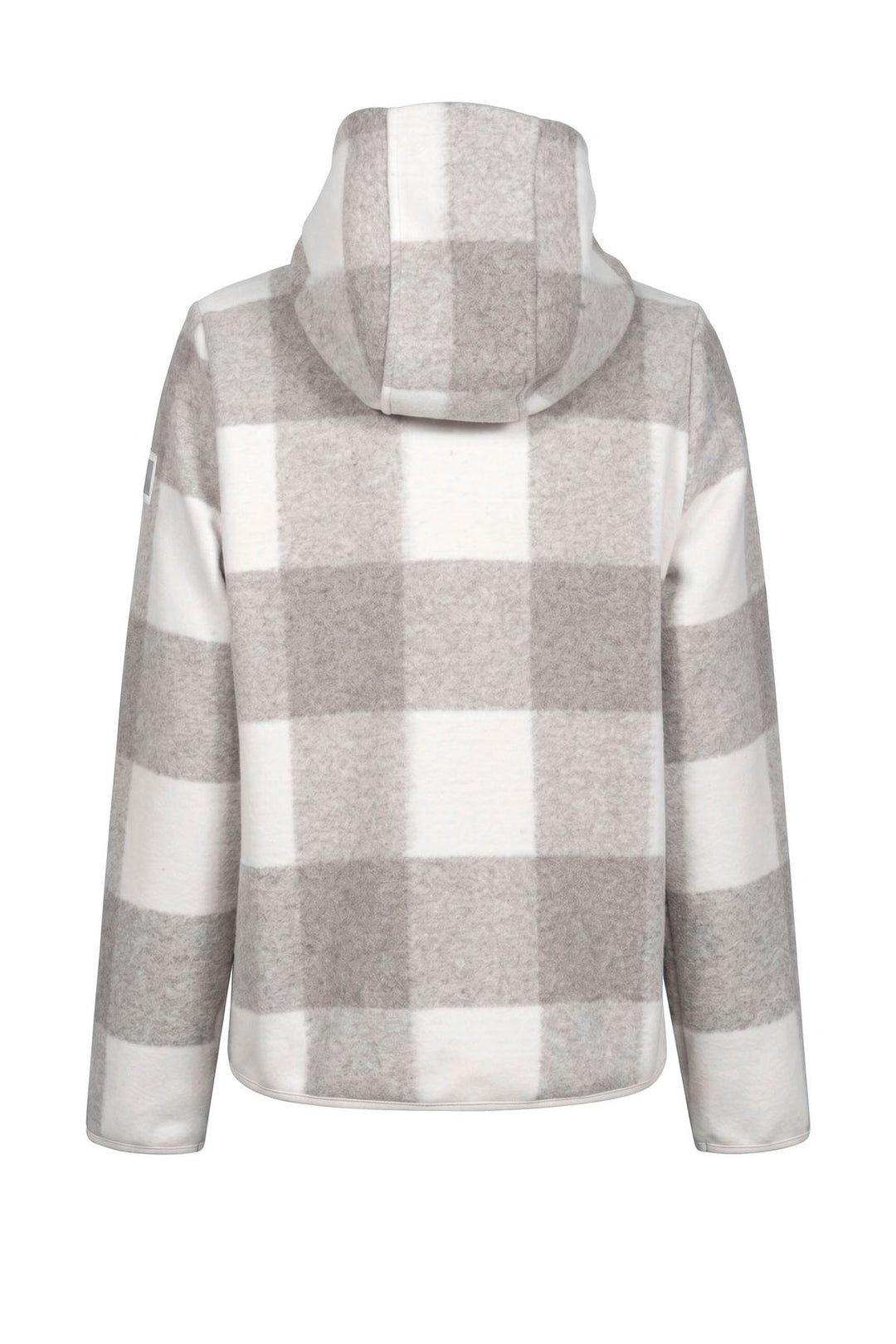 Damen Übergangsjacke in Wolloptik mit Karomuster & Kapuze