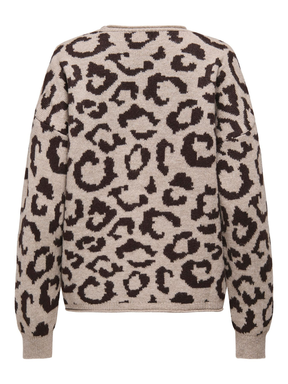 Damen Strickpullover mit Rundhalsausschnitt & tief angesetzten Schultern in Braun
