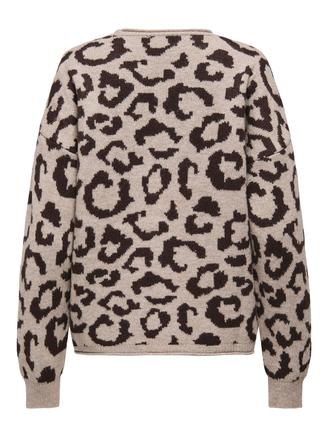Damen Strickpullover mit Rundhalsausschnitt & tief angesetzten Schultern in Braun