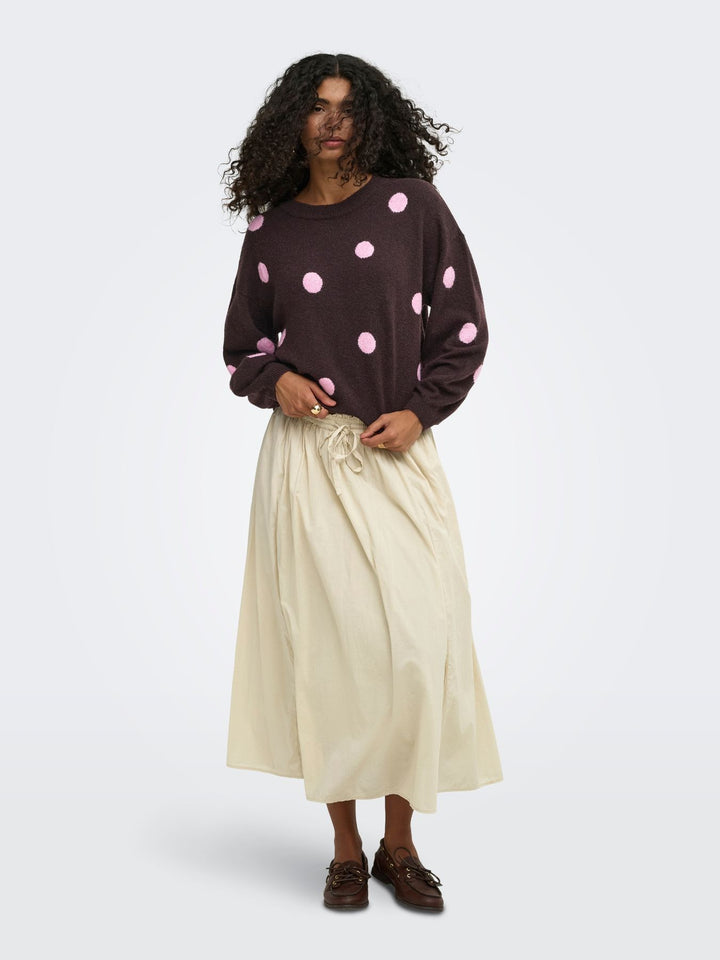 Damen Strickpullover mit Punkten & Rundhalsausschnitt