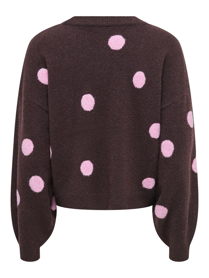Damen Strickpullover mit Punkten & Rundhalsausschnitt