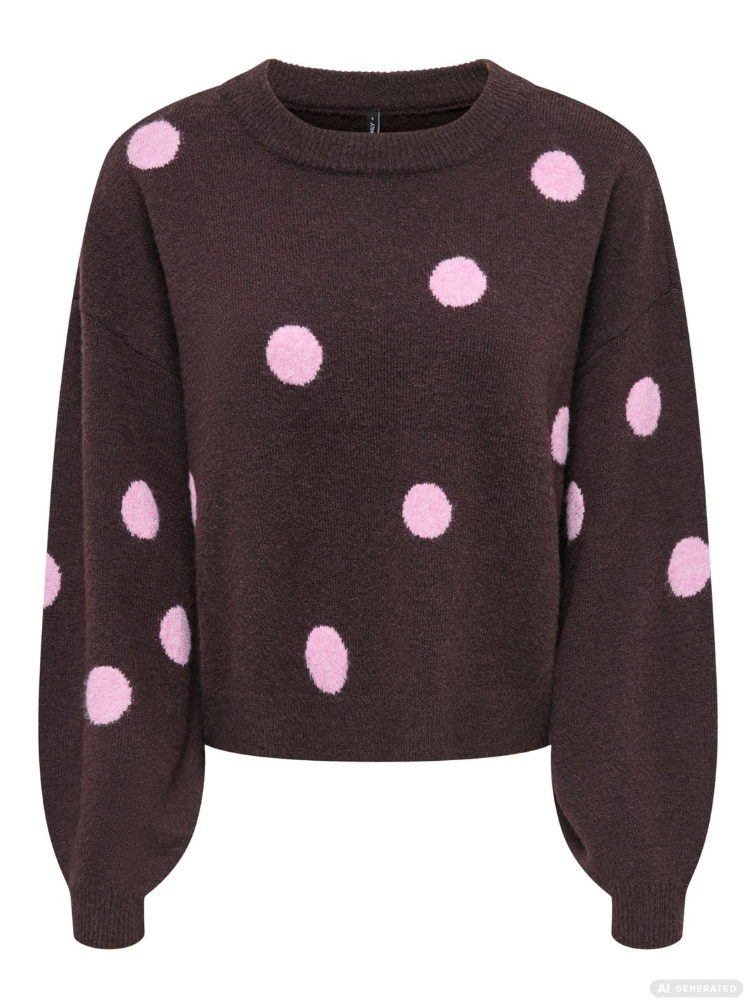 Damen Strickpullover mit Punkten & Rundhalsausschnitt